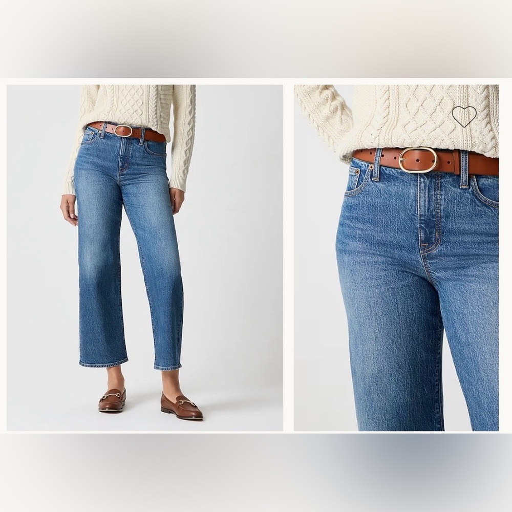 J. Crew Factory Women's Wide Crop Leg Blue Jeans
